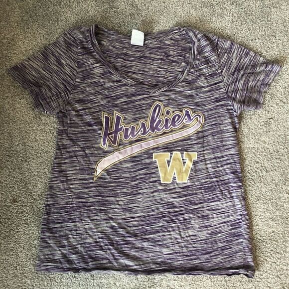 CREATIVE APPAREL UW Washington Huskies V Neck Marled T-Shirt Size XL - Picture 14 of 15